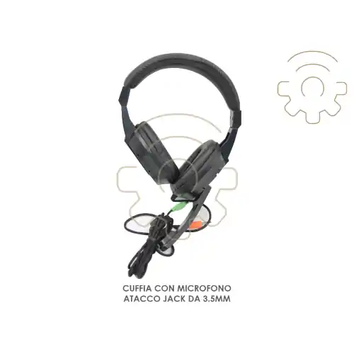 Cuffie stereo con microfono cavo 1,6 mt jack 3,5 mm per pc notebook tablet smartphone Voordeelprijs
