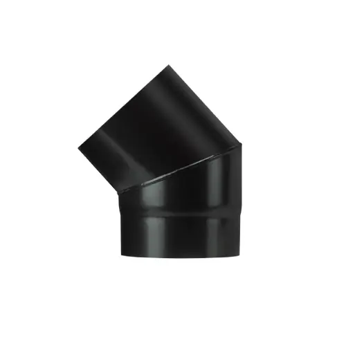 Bestel Nu Curva gomito 45° in acciaio porcellanato pesante nero Ø 13 cm per stufa a legna sp. 1,2 mm resistente alte temperature