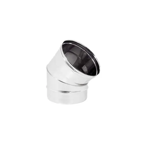 Curva gomito 45° Ø 8 cm 80 mm acciaio inox AISI 304 per stufa stufe pellet Koopje