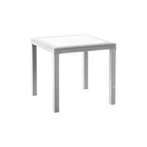 Speciale Aanbieding Dallas tavolo in polipropilene effetto rattan cm 80x80x74 bianco arredo esterno