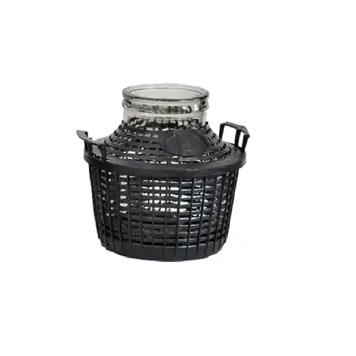Uitverkoop Damigiana vetro bocca larga ø bocca 11,5 cm 5 litri con rivestimento manici plastica escluso tappo vino olio aceto