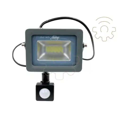Express Levering Dawei faro faretto a led con sensore crepuscolare PIR 10W luce bianco fredda 6000k 1000Lm IP65 con staffa colore grigio led Pioneer