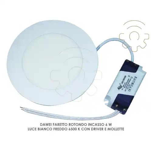 Populair Dawei faro faretto da incasso a led 6 w rotondo luce bianco freddo 6500 k incasso cartongesso con driver e mollette