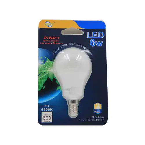 Actieprijs Dawei lampadina led a sfera 6w E14 6500k luce fredda 1000 lm 3 anni di garanzia