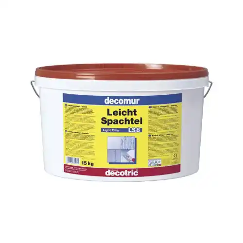 Decomur LS8 Leicht Spachtell stucco a rullo bianco pronto all‘uso 15 kg per interno per riparare lisciare e uniformare muri Gereduceerde Prijs