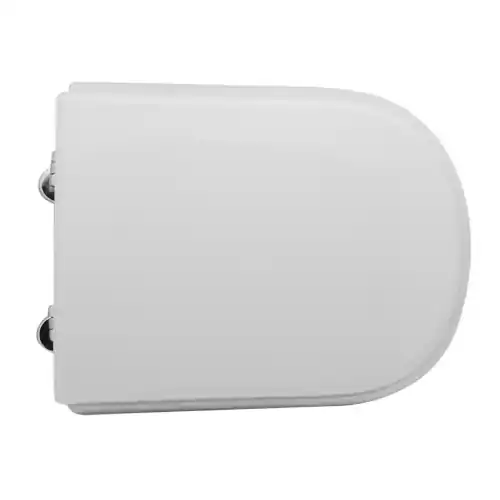 Premium DianHydro Sedile per vaso Giralda di Roca in legno bianco 34,7 x 44-46,5 cm con cerniere tipo C in ottone cromato espandibili, ricambio copriwater per bagno