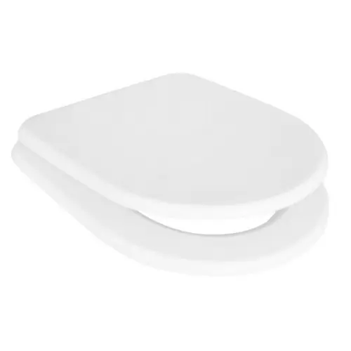 DianHydro Sedile wc per vaso Tutto di Olympia in legno bianco 36x41,2 cm con cerniere in ottone cromato, copriwater di ricambio per bagno Direct Beschikbaar