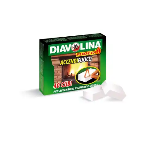 Diavolina accendifuoco confezione da 40 cubi per accendere caminetti grill e stufe Direct Verzonden