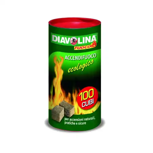 Direct Verzonden Diavolina accendifuoco ecologica confezione da 100 cubi in legno e paraffina per caminetti grill e stufe