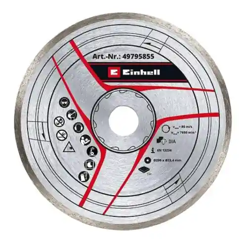 Disco da taglio diamantato Einhell Ø 200 x 25,4 mm per tagliapiastrelle 7650 min-1 larghezza bordo diamantato 8 mm Beperkte Voorraad