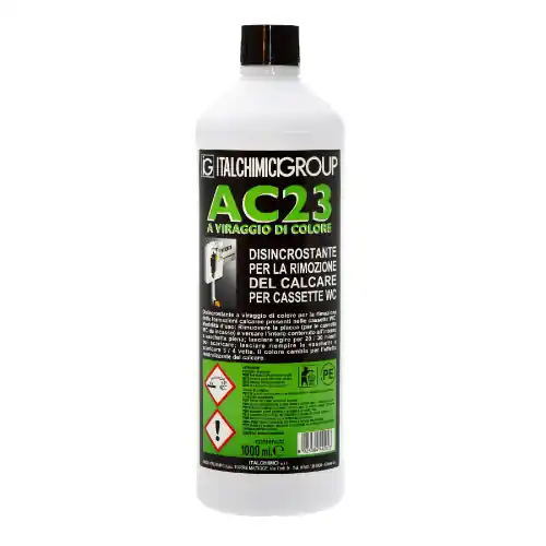 Disincrostante AC23 per la rimozione di formazioni calcaree nelle cassette WC 1000 ml a viraggio di colore Speciale Aanbieding
