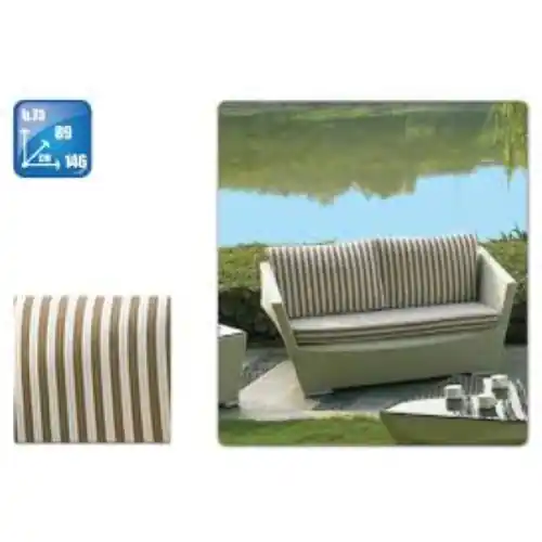 Dagaanbieding divano 2 posti mod manila in polirattan cm 146x89x73h arredo giardino esterno
