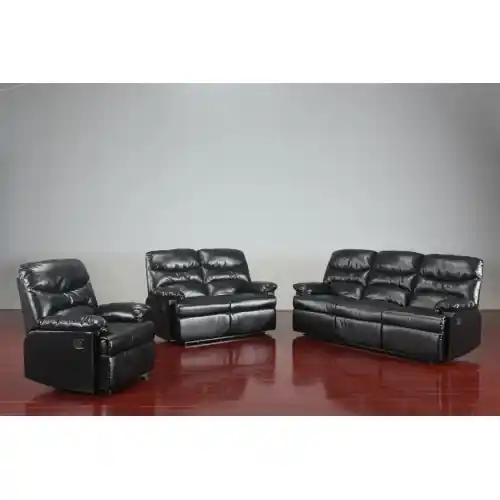 divano Diana 3 posti nero recliner con poggiapiedi cm 207x90x101 h Finale Uitverkoop