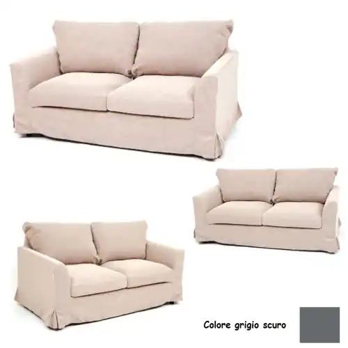 divano Family 2 posti grigio scuro cm 160x85x85 h arredo casa divanetto Laatste Versie