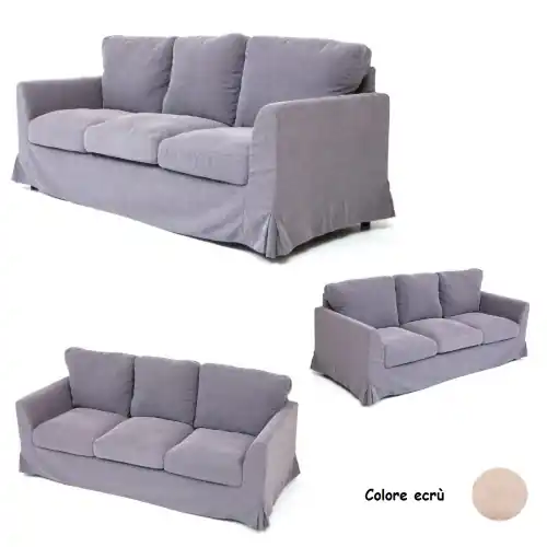 divano mod Family 3 posti ecrù cm 205x85x85 h arredo casa divanetto Fabrieksprijs