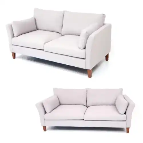 divano mod Lady 3 posti grigio cm 203x94x85 h divanetto con cuscini Beste Prijs