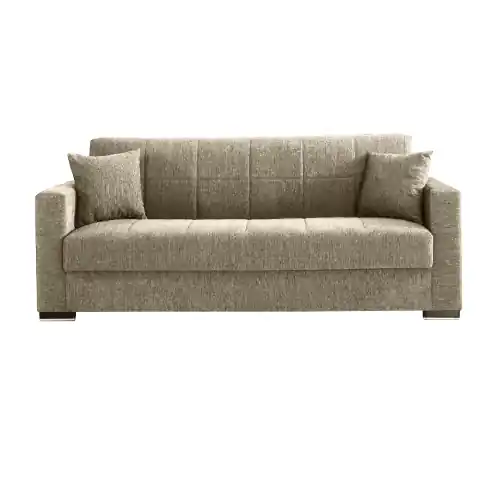 Divano prontoletto Nora 3/4 posti Beige divanoletto arredo casa cm 210x80x90 h rivestito in tessuto con vano contenitore Hoge Kwaliteit
