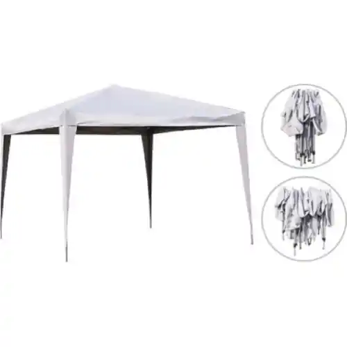 Favoriet Domus gazebo pieghevole richiudibile Poly in acciaio 3x3 mt bianco per esterno con sacca a tracolla