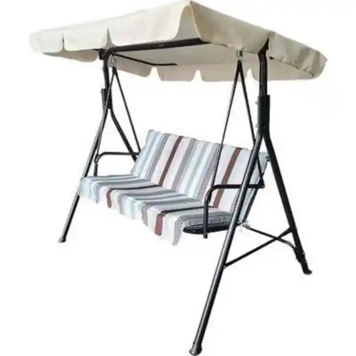Dondolo many da giardino 3 posti 170x110x153 cm con top e seduta in poliestere verde moka per esterno Rechtstreeks Van De Fabrikant