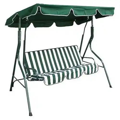 Rechtstreeks Van De Fabrikant Dondolo Royal a tre posti bianco/verde in acciaio completo di cuscini e tendalino 170x110 cm da giardino esterno