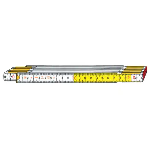 doppio metro bianco giallo Stabila 717W in legno richiudibile carpentiere Gratis Retour