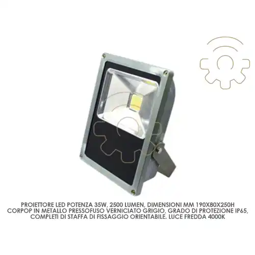 Must-Have Dura proiettore led faro faretto 35w slim mm 190x80x250h luce naturale 4000k 2500 lumen