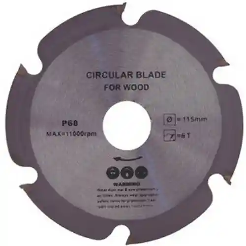 Ecef Disco per legno Ø 115 mm spessore 2 mm foro 22,23 mm 6 denti lama per smerigliatrice per legno truciolari e plastica Weekendaanbieding
