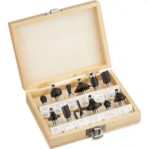 Einhell set 12 frese con codolo Ø 8 mm per fresatrice verticale in confanetto legno Seizoensaanbieding