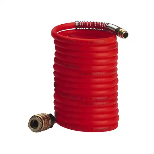 Einhell tubo elicoidale a spirale 8 mt per compressore diametro Ø 6 mm pressione max 8 bar adatto a tuttr le pistole ad aria compressa Meest Verkocht