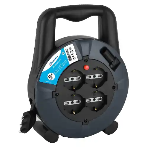 Rechtstreeks Van De Fabrikant Electraline prolunga avvolgicavo con 4 prese schuko 10-16A cavo 5 mt con protezione termica