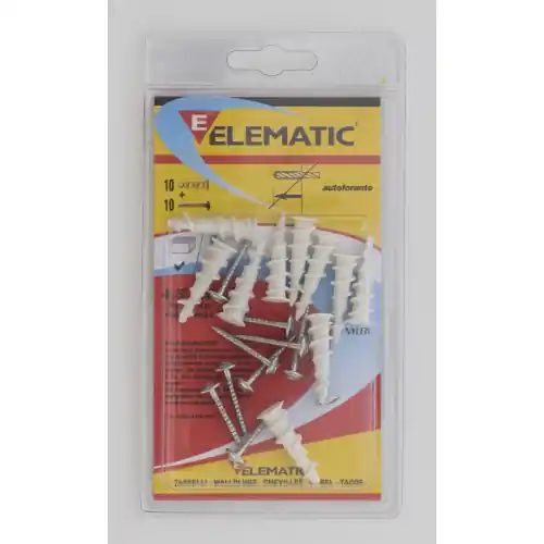 Elematic cf 10 pz tasselli Driva in nylon con vite per cartongesso Ø 3x25 mm Finale Uitverkoop