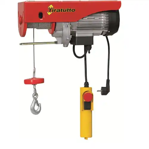 Direct Verzonden Elettrocarrucola tiratutto kg 200 mt 18- 750W paranco elettrico con cavo d‘acciaio e gancio
