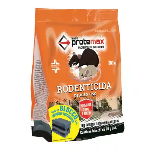 Bestseller Esca topicida in blocchi paraffinati di 20 gr a base di brodifacoum confezione da 300 gr per topolino domestico e ratto grigio