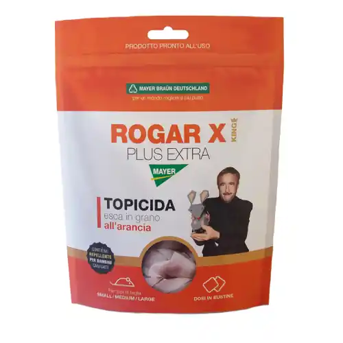 Fabrieksprijs Esca topicida Rogar X al sapore di arancia in grani per topolino domestico e ratti confezione 150 gr per interni e esterni
