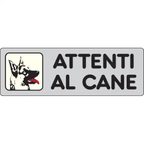 etichetta adesiva cartello ATTENTI AL CANE targhetta segnaletica 150x50 mm Alleen Vandaag