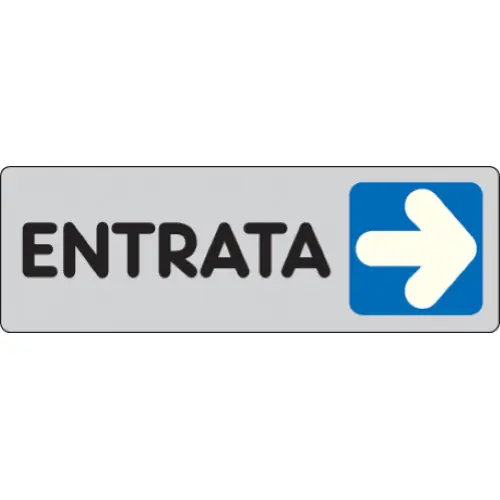 etichetta adesiva cartello ENTRATA destra targhetta segnaletica dx 150x50 mm Populair