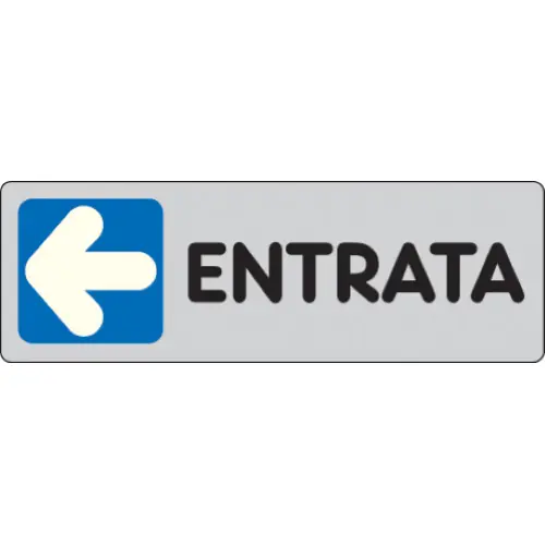 Hoge Kwaliteit etichetta adesiva cartello ENTRATA sinistra targhetta segnaletica sx 150x50 mm