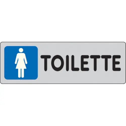 Nu Kopen etichetta adesiva cartello TOILETTE F donna targhetta segnaletica 150x50 mm
