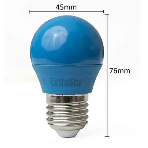 Nieuw Extrastar lampada lampadina a led miniglobo 4W luce blu E27 per decorazioni vetro blu