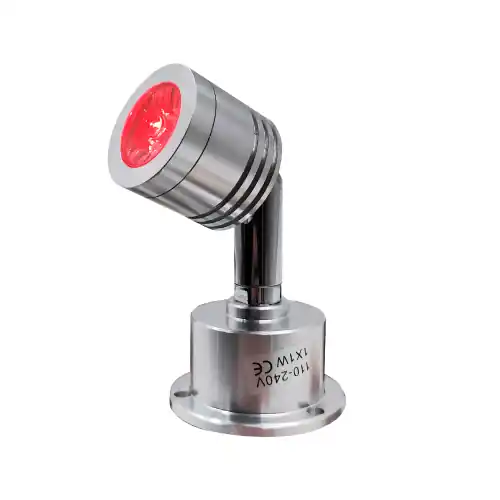 Faretto faro in alluminio cromato 1W a led luce colore rosso per vetrine armadi uffici camerini faretti Gratis Retour