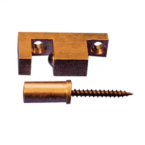Fermaporta a sfera Art.534 in ottone lucido con incontro a vite 20x10 mm accessorio per porte e finestre Hete Deal