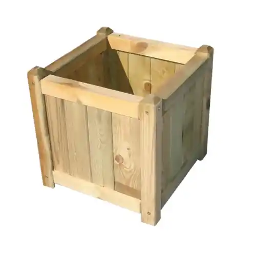 Fioriera Veracruz in legno di pino impregnato in autoclave 40x40x40 cm da interno e esterno fornita con kit di montaggio Lage Kosten