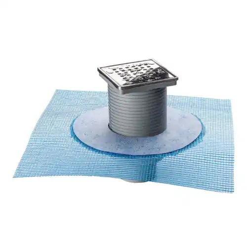 Finale Uitverkoop First Chiusino in ABS 100x100 mm completo di sifone anti-odore con rete preassemblata e griglia inox con scarico orientabile 180° Ø 50 mm