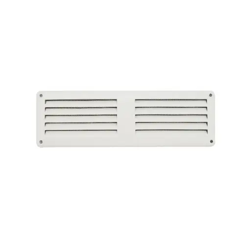Laatste Versie First Griglia di ventilazione rettangolare da sovrapporre in metallo con rete L 200X H 60 mm interasse tra i fori 190x50 mm per ambienti interni ed esterni