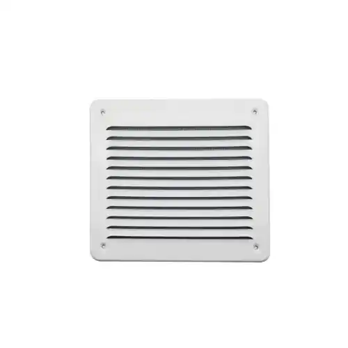 First Griglia di ventilazione rettangolare in metallo da sovrapporre con rete 193X165 mm alluminio bianco Uitverkoop