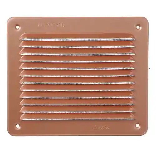 First Griglia di ventilazione rettangolare in metallo da sovrapporre con rete 193X165 mm alluminio ramato Populair