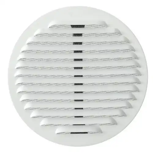 Nu Kopen First Griglia di ventilazione tonda in metallo con molle e rete Ø 175 mm colore alluminio bianco per ambienti interni esterni salini
