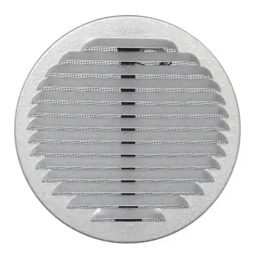Fabrieksprijs First Griglia di ventilazione tonda in metallo con molle e rete Ø foro 125-160 mm colore alluminio zincato per ambienti interni esterni salini