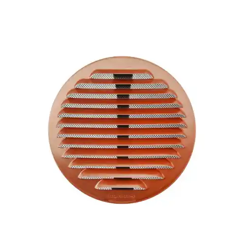 First Griglia di ventilazione tonda in metallo con molle e rete Ø foro 80-140 mm colore alluminio ramato per ambienti interni esterni e salini Hete Deal