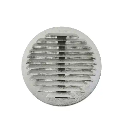 First Griglia di ventilazione tonda in metallo con molle e rete Ø foro 80-140 mm colore alluminio zincato per ambienti interni esterni e salini Shop Nu